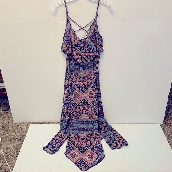 American Eagle Outfitters Multicolor Paisley Boho Maxi Dress Sz M - Picture 1 of 10